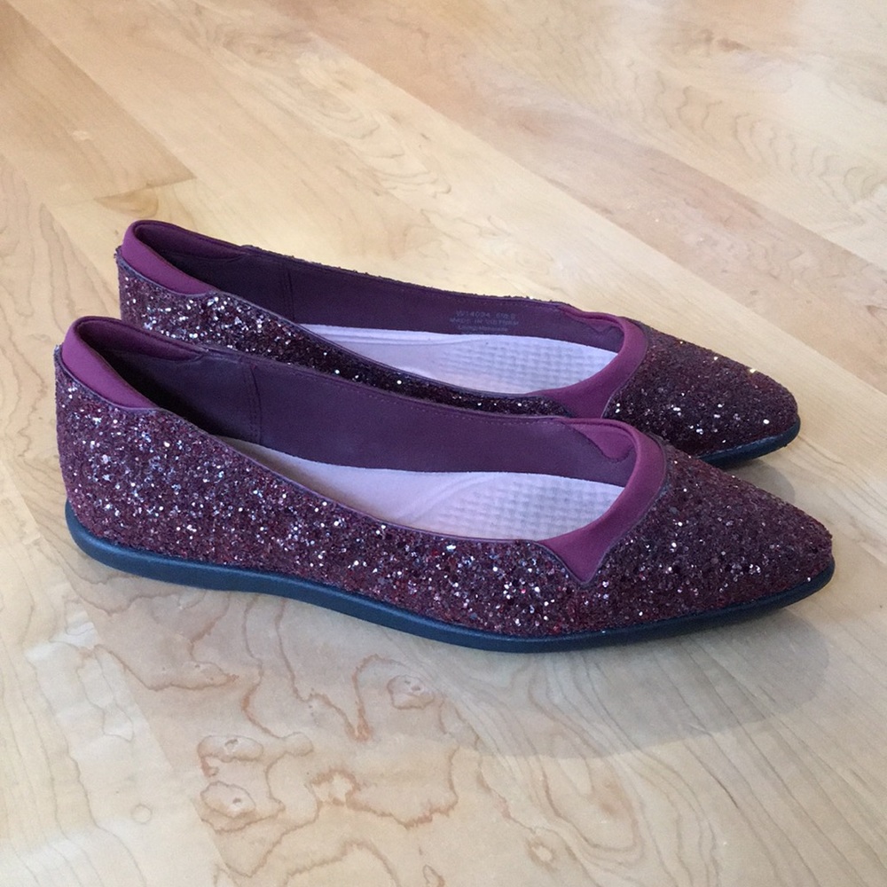 Cole Haan pointy toe sparkly glitter flats